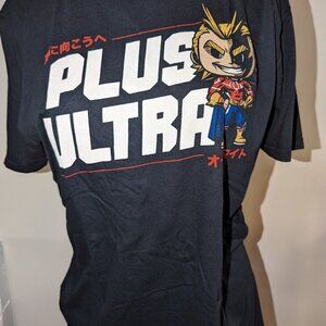 Funko Pop Tees Men's Black My Hero Academia Plus Ultra All Might T-shirts Medium